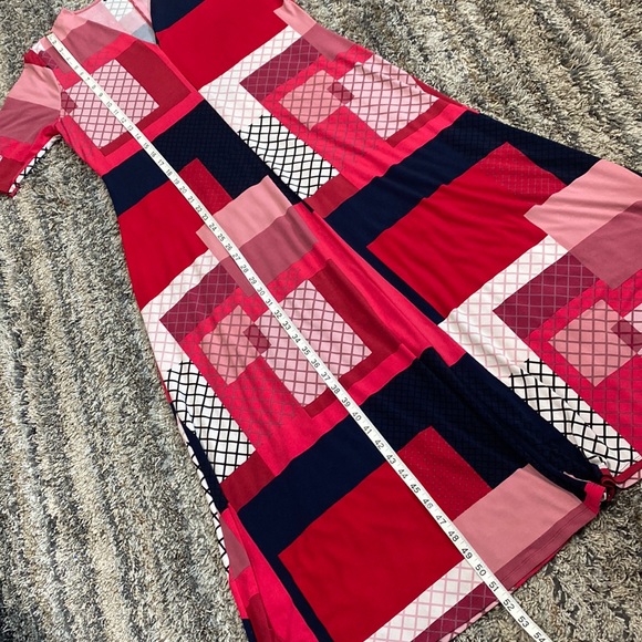 Preston & York V-neck maxi dress with abstract print size large - Picture 3 of 5